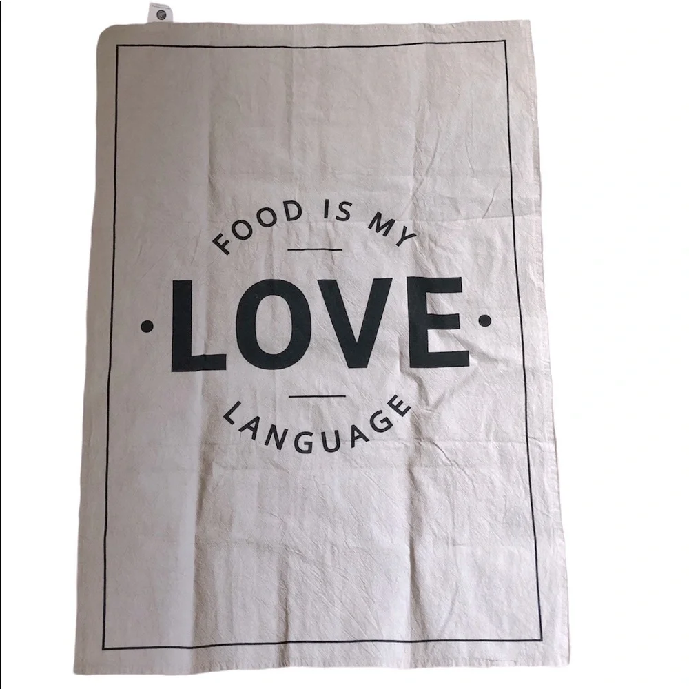 🌻 4/$25  “Food is My Love Language” Oversized Kitchen/Prep Towel